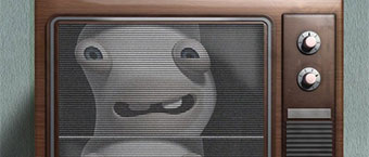 Les Lapins Cretins envahissent la television